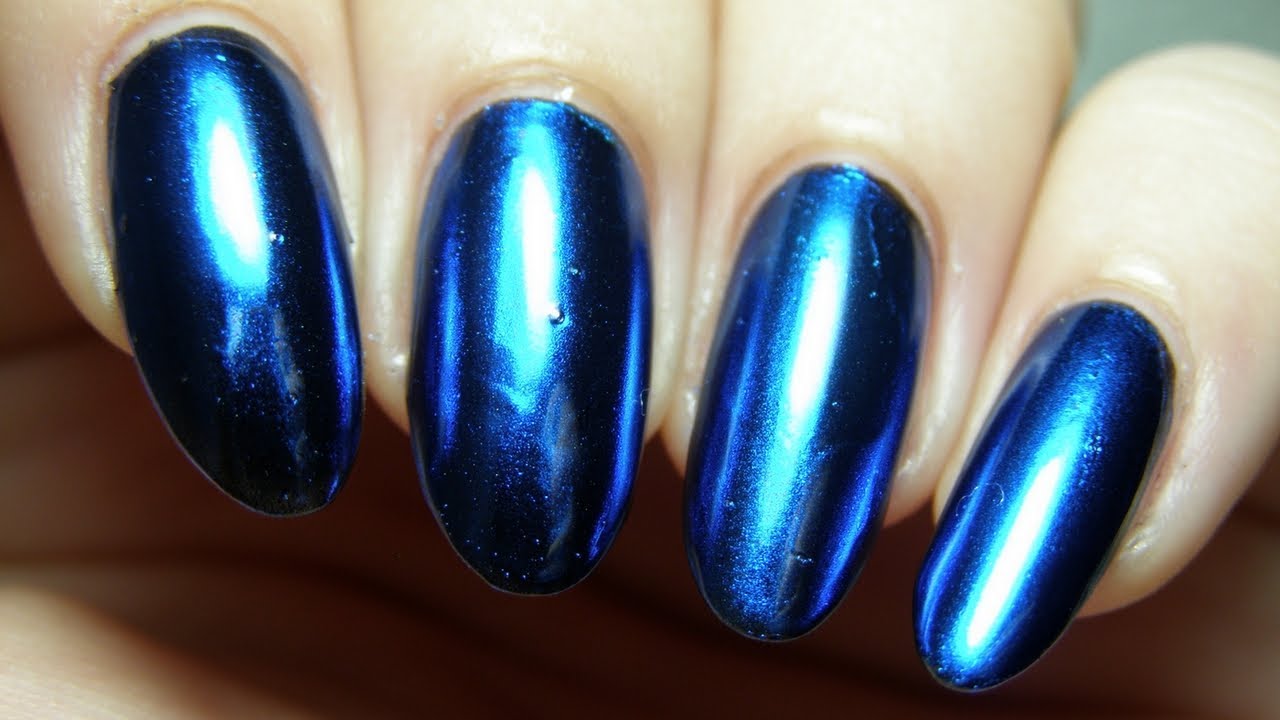 8. Blue Chrome Nails - wide 9