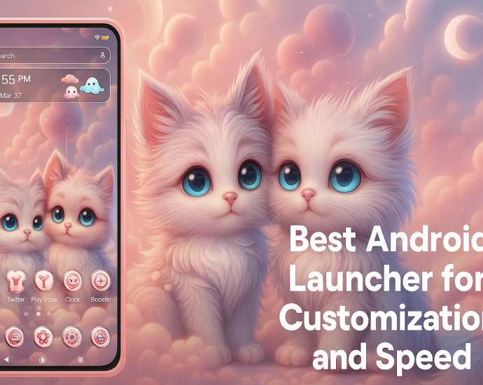 CMM Launcher highlighted as the Best Android Launcher for Customization and Speed in 2025, showing fast navigation, stylish themes, gesture controls, and performance tools for Android phones.