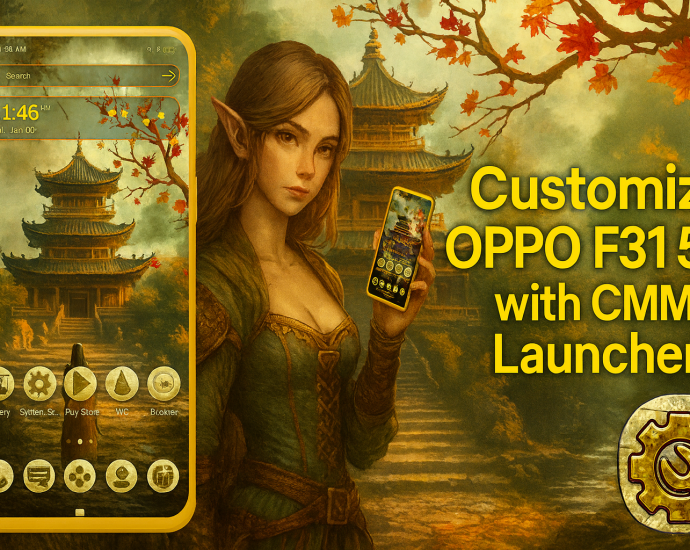 CMM Launcher on OPPO F31 5G, showcasing free themes, customization, and fast performance.
