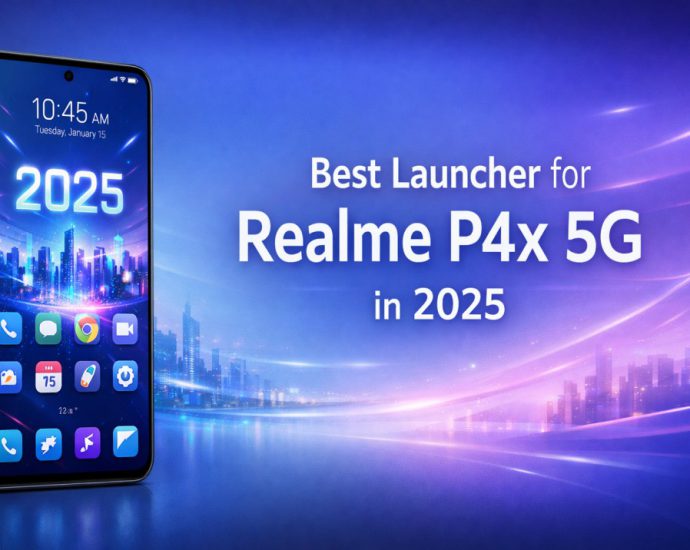 Best Launcher for Realme P4x 5G in 2025 showing a clean home screen layout with smooth navigation and balanced customization focus