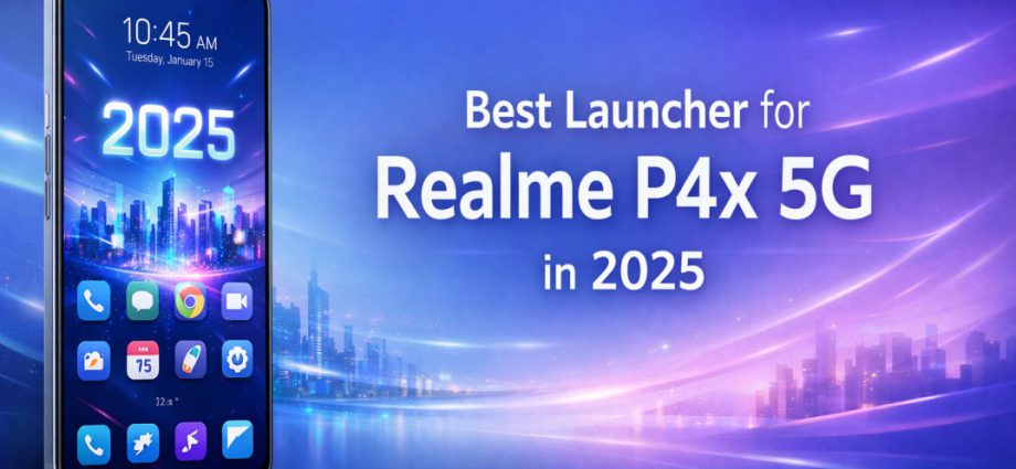 Best Launcher for Realme P4x 5G in 2025 showing a clean home screen layout with smooth navigation and balanced customization focus