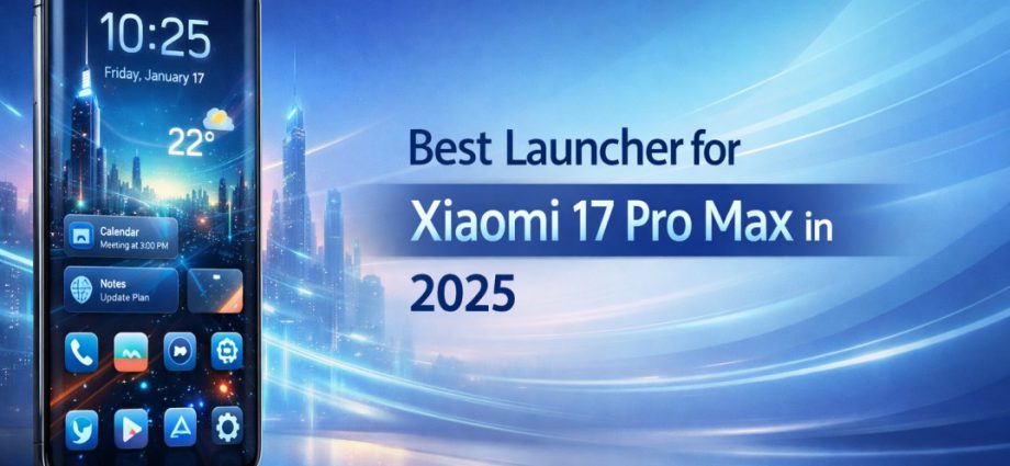 Best Launcher for Xiaomi 17 Pro Max showing a clean Android home screen with smooth icons, gestures, and modern customization focus.