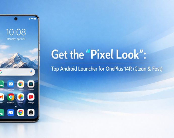 Pixel look launcher for OnePlus 14R showing a clean minimal home screen with fast smooth performance and stock Android feel