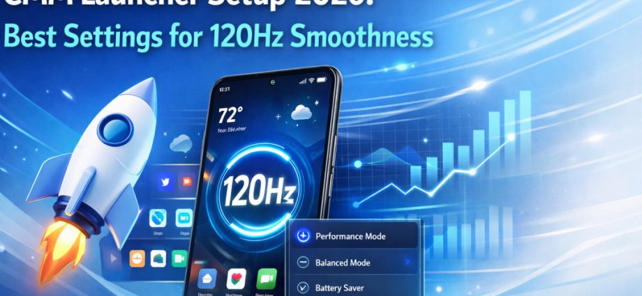 CMM Launcher setup 2026 showing performance focused settings tuned for 120Hz smoothness and clean Android home screen flow
