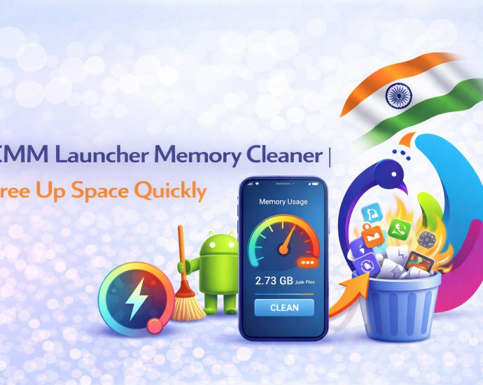 A technician using the CMM Launcher Memory Cleaner to free up space quickly on a severely lagging mobile phone today.