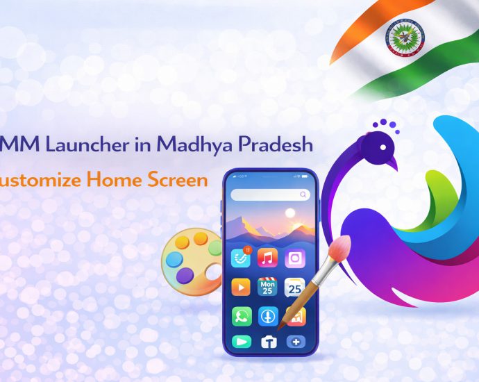 A user evaluating the CMM Launcher in Madhya Pradesh on their older mobile device.