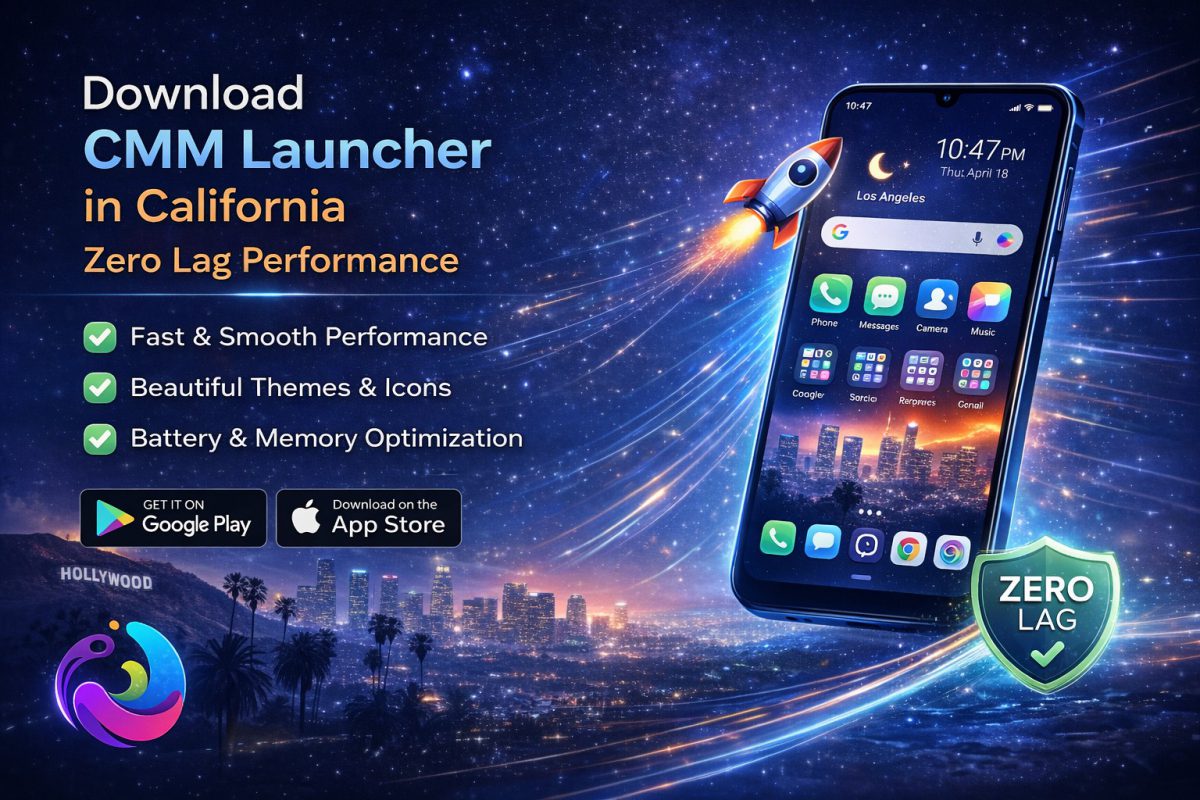Download CMM Launcher in California showing zero lag performance, smooth Android UI experience and customization features